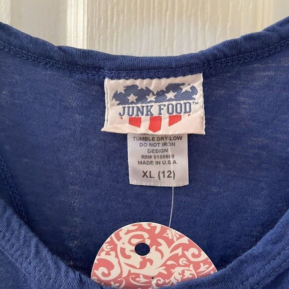 Junk Food I'm Not Sorry Tank Top Purple Cotton USA Girls Size XL 12 years NWT - Picture 5 of 7